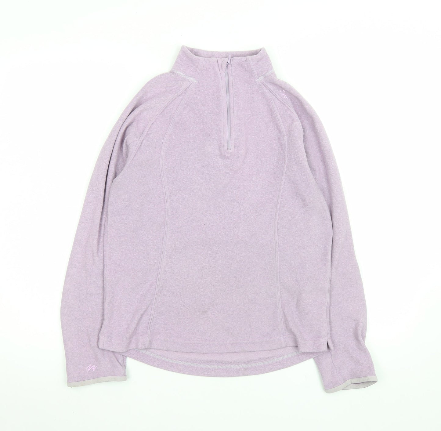 Quechua Women Lilac Fleece 1/2 Zip Pullover Sweatshirt Size 8 Regular