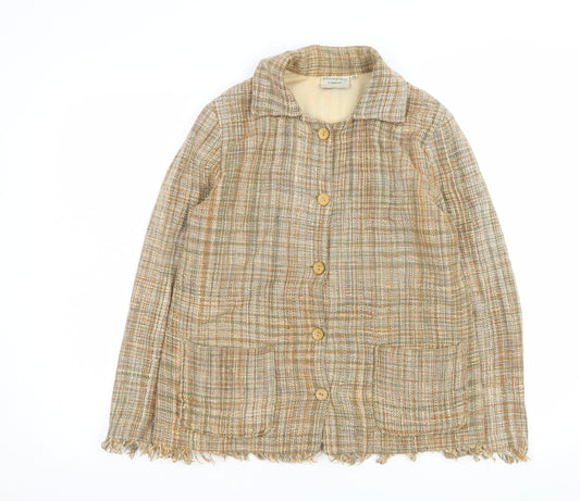 Alternatives by Traidcraft Women's Beige Tweed Button Jacket Size 12