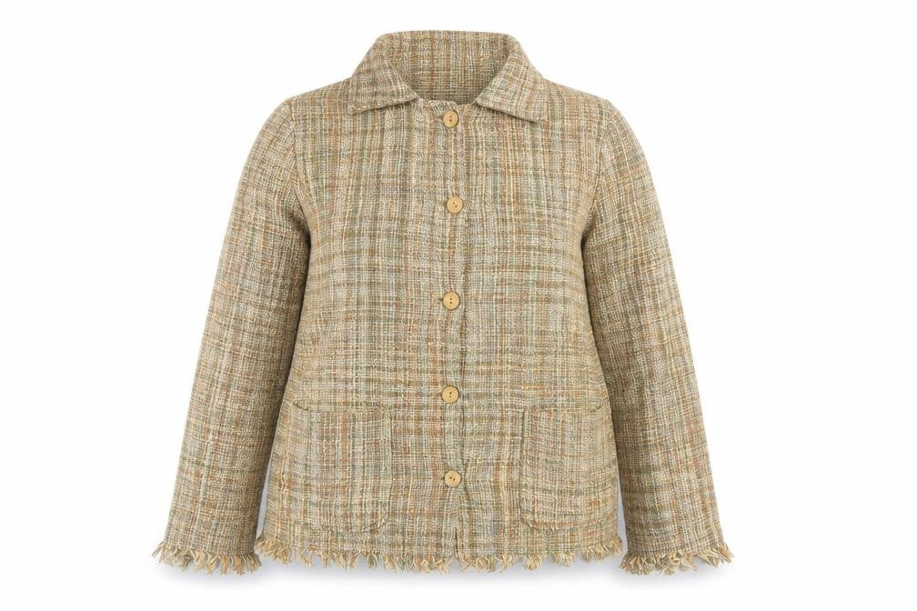 Alternatives by Traidcraft Women's Beige Tweed Button Jacket Size 12