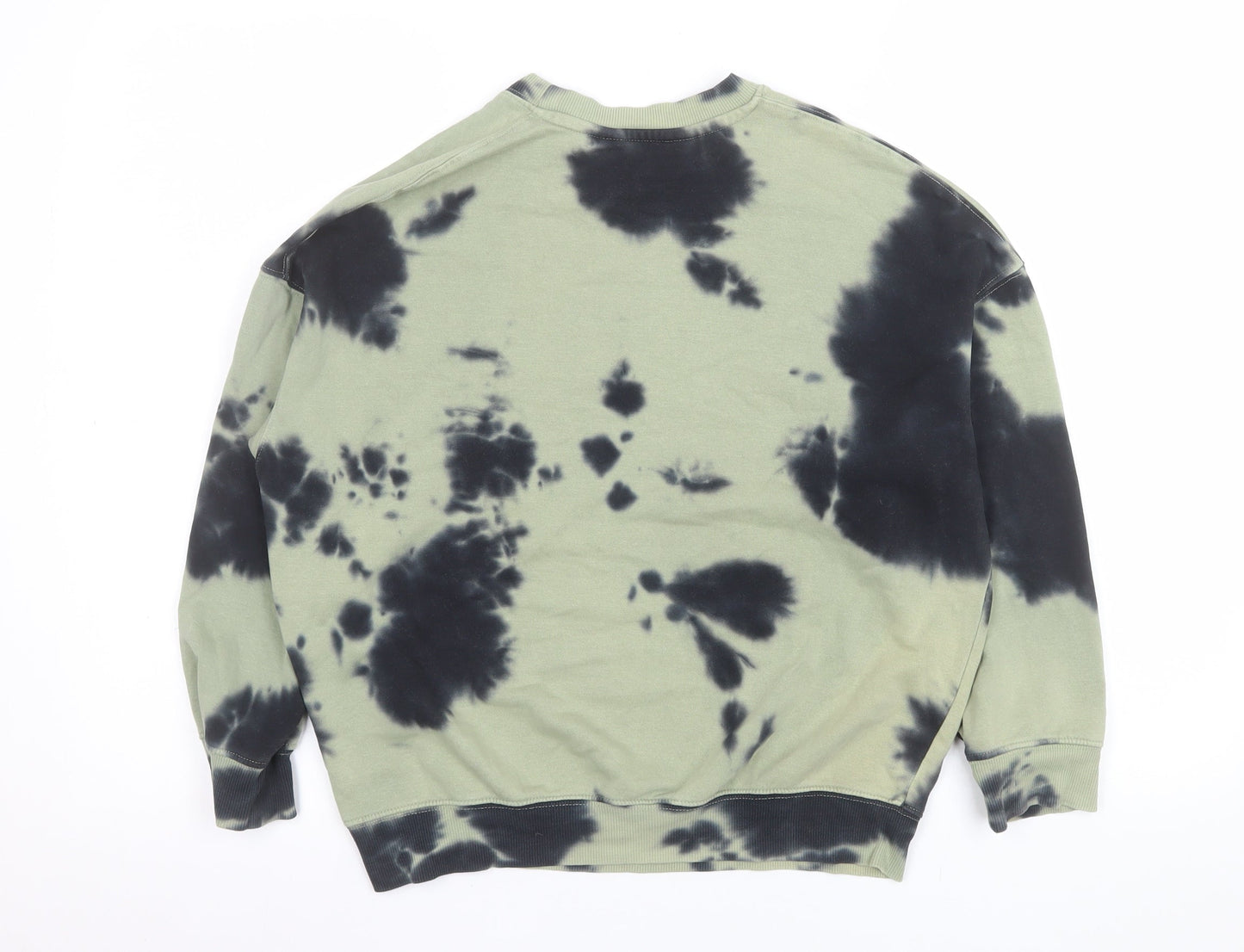 H&M Boys Green Tie-Dye Graphic Pullover Sweatshirt 9-10 Years
