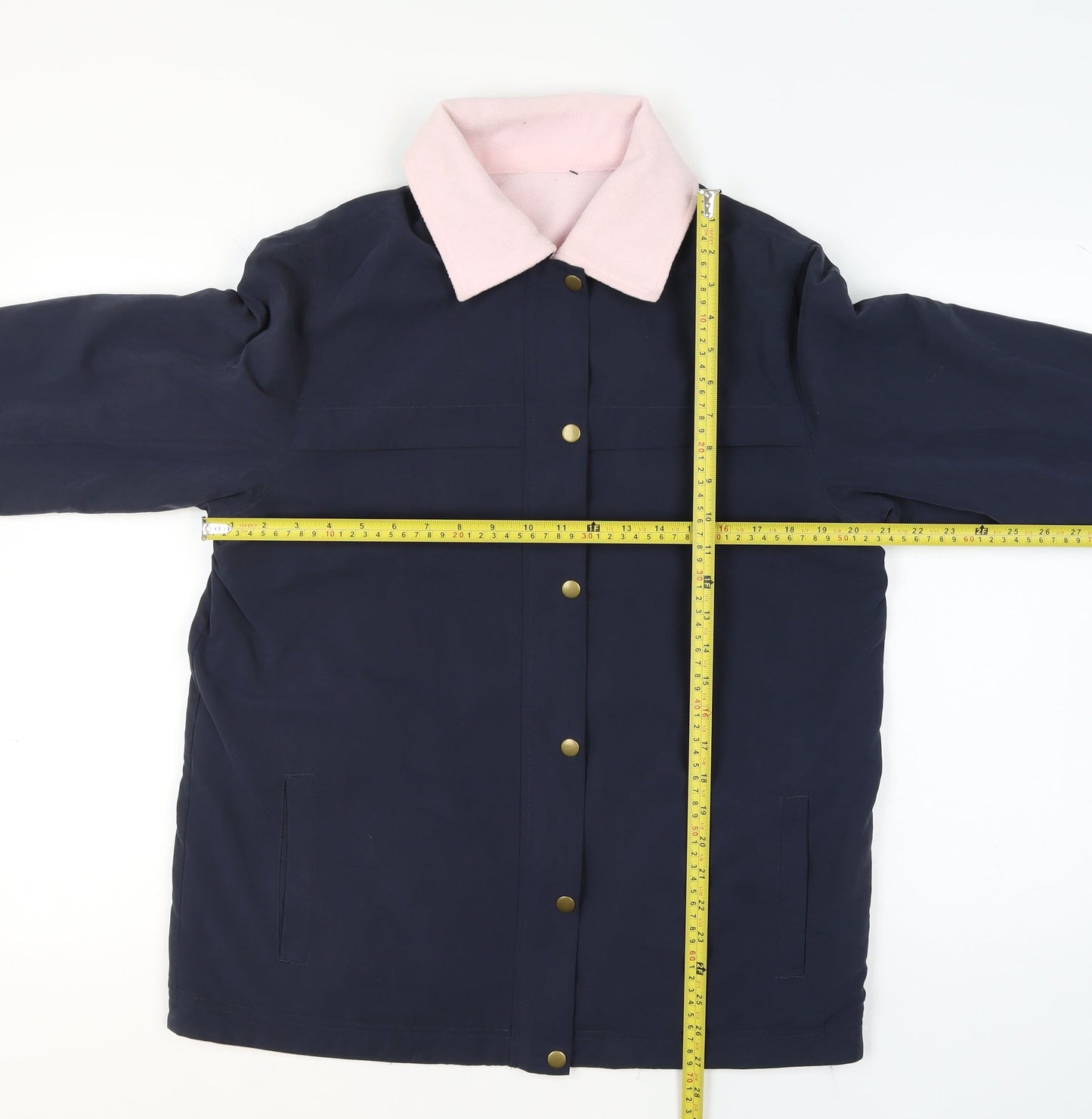 Marks and Spencer Womens Blue Pink Collar Mid-Length Jacket UK 12