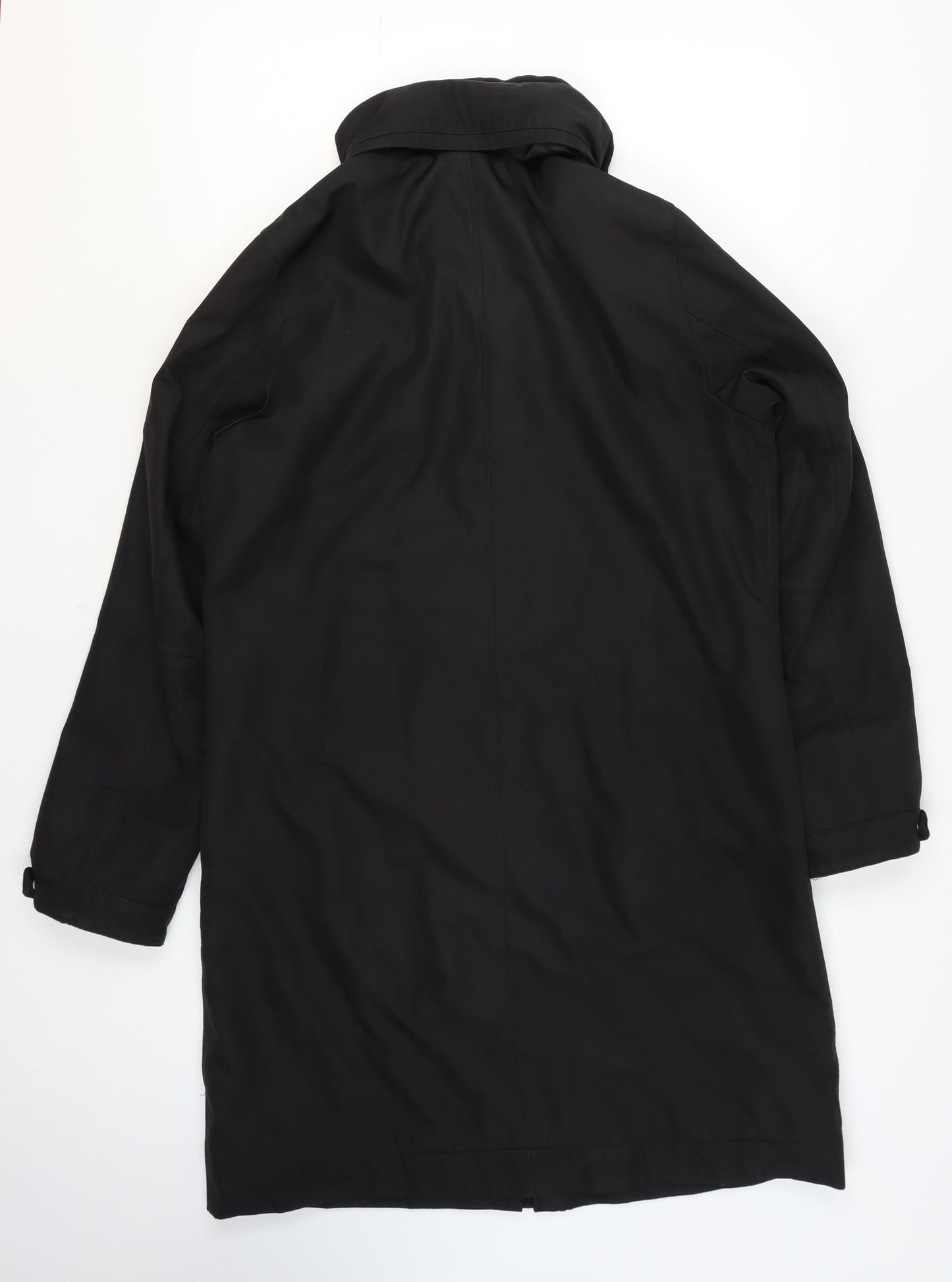 ReSET Women's Black Waterproof Long Hooded Rain Coat Size 12