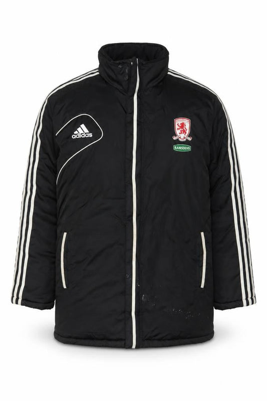 Adidas Mens Black Insulated Puffer Jacket Size M Football Style