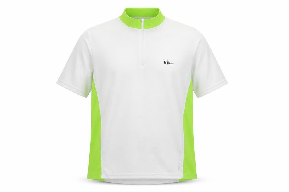b'Twin Men's White Cycling Jersey L 1/4 Zip Moisture Wicking