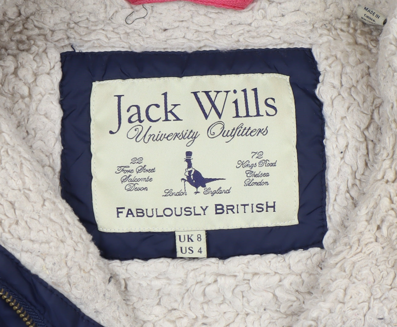 Jack Wills Women’s Blue Hooded Puffer Gilet UK 8 Sleeveless Waistcoat