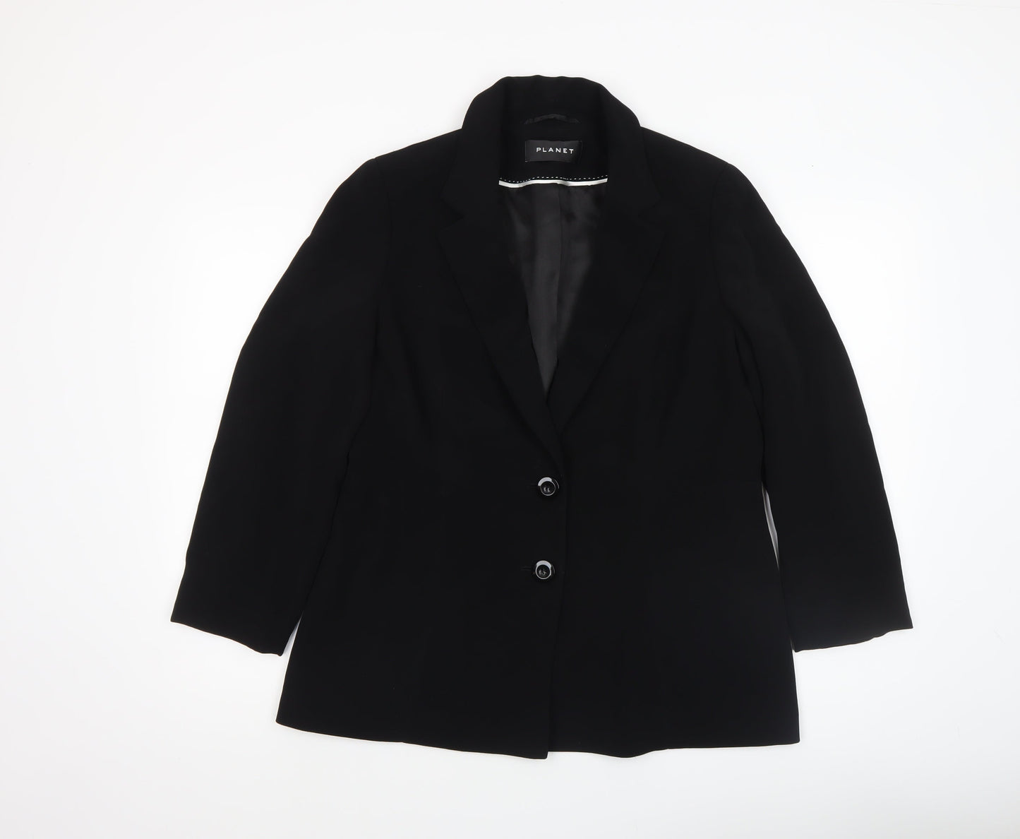 Planet Womens Black Size 14 Classic Single-Breasted Blazer
