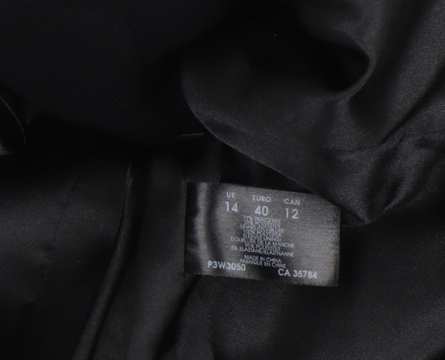 Planet Womens Black Size 14 Classic Single-Breasted Blazer