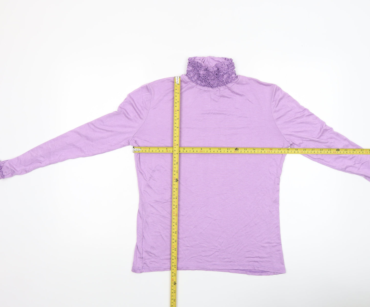 Aftershock London Women’s Purple Roll Neck Long Sleeve Jersey Blouse Size 12