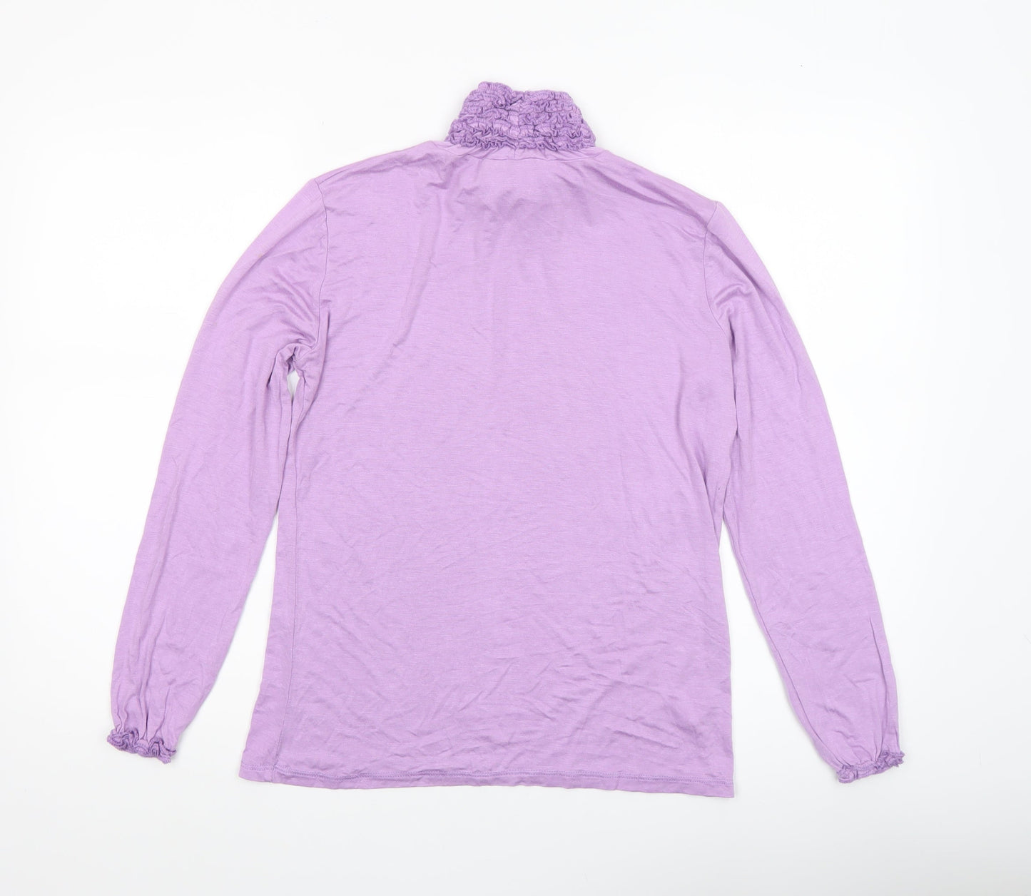 Aftershock London Women’s Purple Roll Neck Long Sleeve Jersey Blouse Size 12