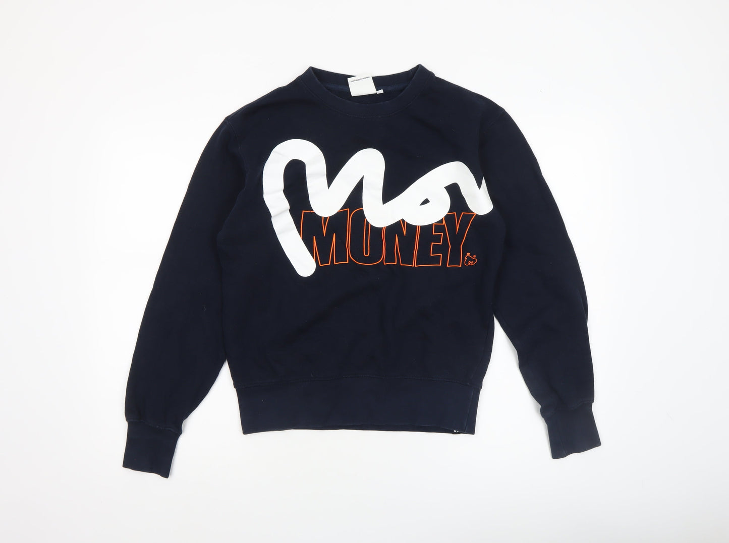 Money Navy Blue Women's Small Crew Neck Pullover Sweatshirt