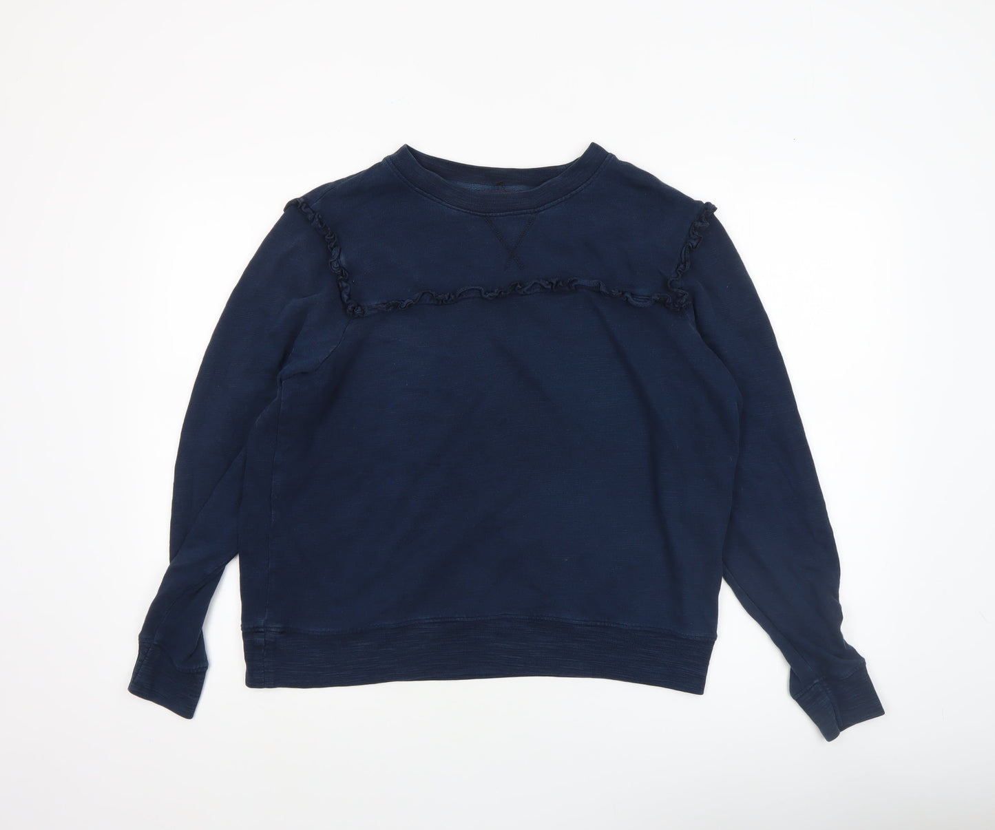 Marks and Spencer Women Navy Blue Ruffle Trim Sweatshirt Size 14