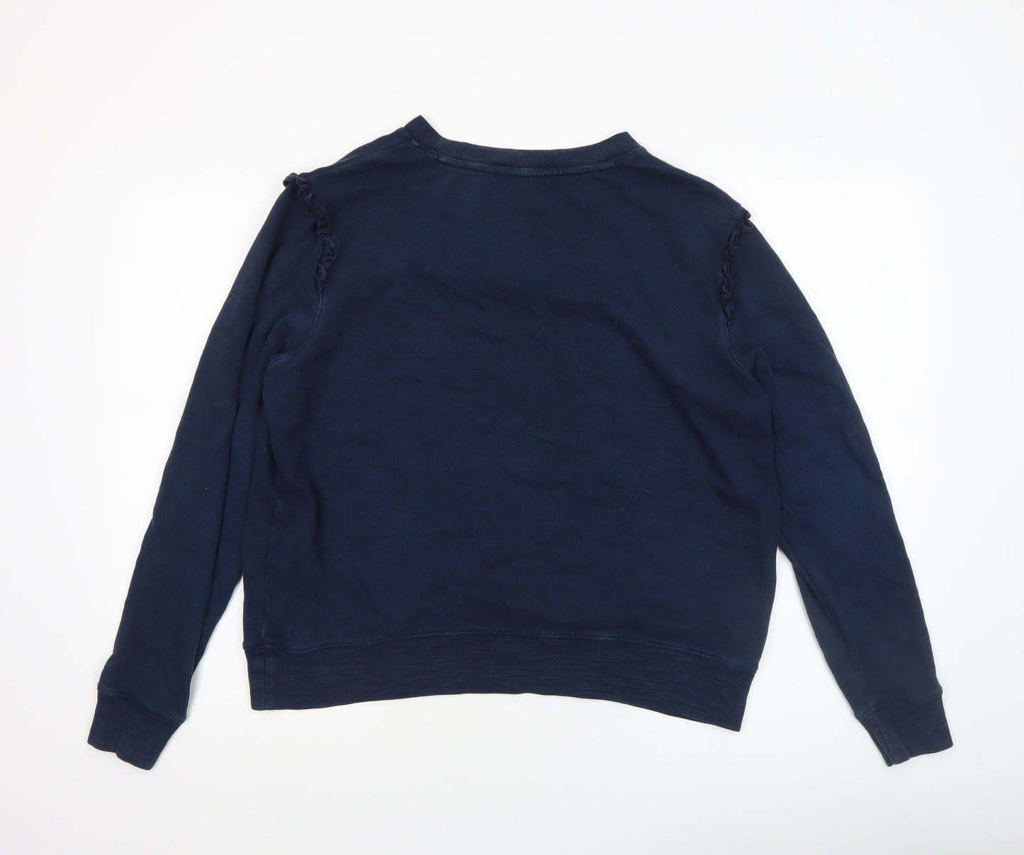Marks and Spencer Women Navy Blue Ruffle Trim Sweatshirt Size 14