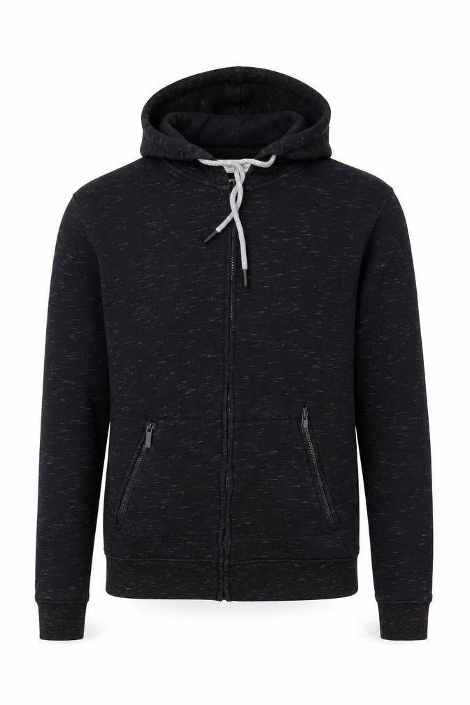 Zara Men’s Black M Full Zip Hoodie Sweatshirt Regular Fit
