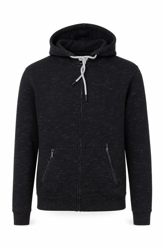 Zara Men’s Black M Full Zip Hoodie Sweatshirt Regular Fit