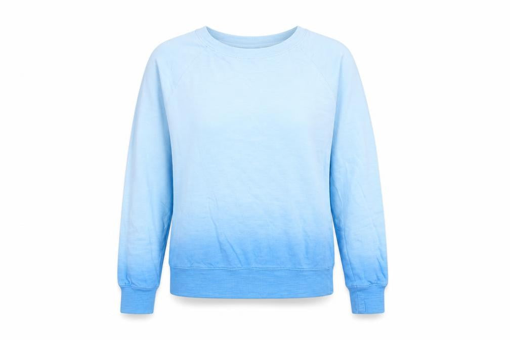 Marks & Spencer Women Blue Ombre Cotton Pullover Sweatshirt Size 6
