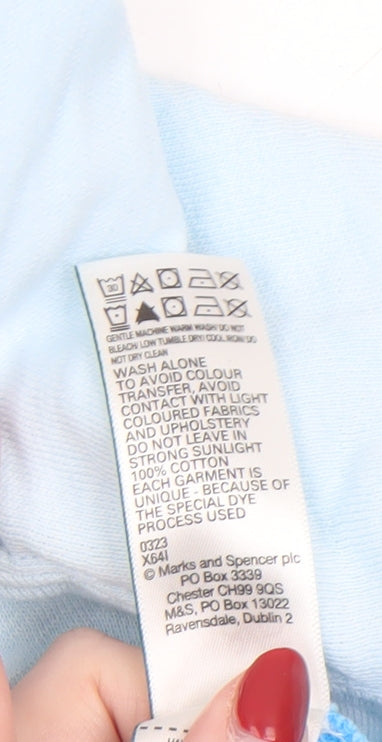 Marks and Spencer Women Blue Ombre Cotton Pullover Sweatshirt Size 6