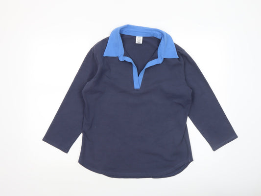 Patagonia Women’s Blue 3/4 Sleeve Cotton Collared Polo Shirt Size L
