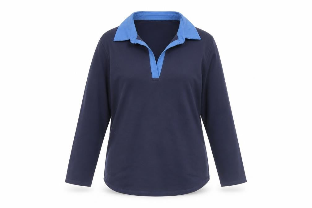 Patagonia Women’s Blue 3/4 Sleeve Cotton Collared Polo Shirt Size L