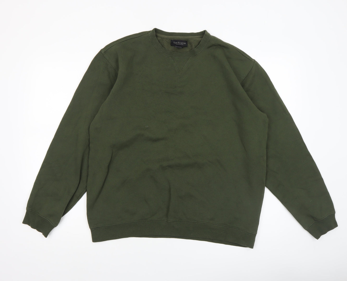 Van Heusen Men's Green Pullover Sweatshirt M Regular Cotton Blend