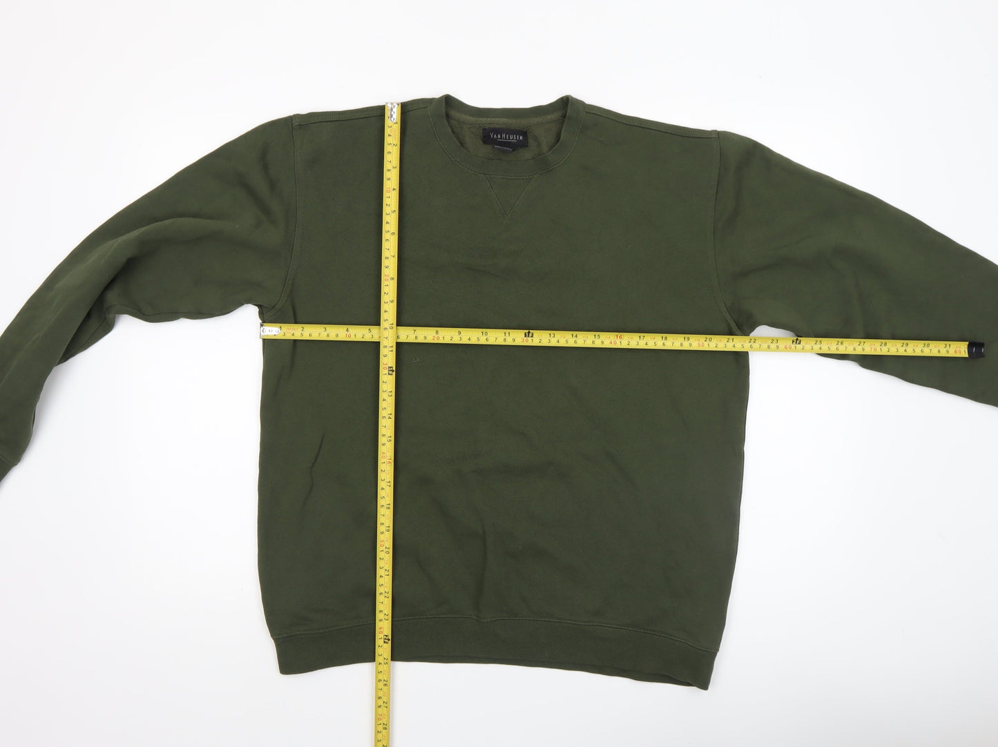 Van Heusen Men's Green Pullover Sweatshirt M Regular Cotton Blend