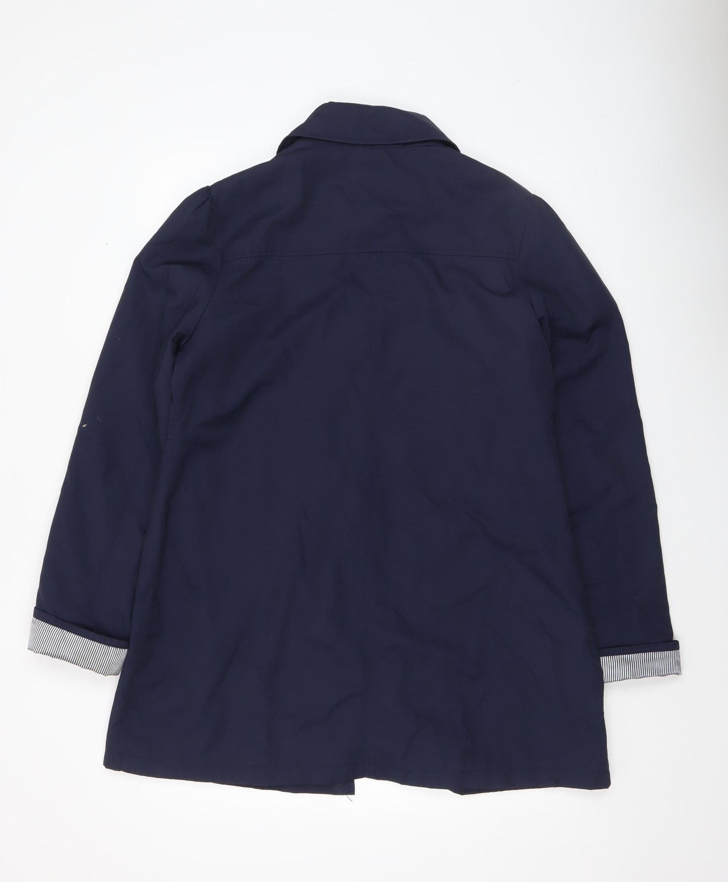 Denim Co Women’s Blue Cotton Blend Mid-Length Trench Coat Size 16