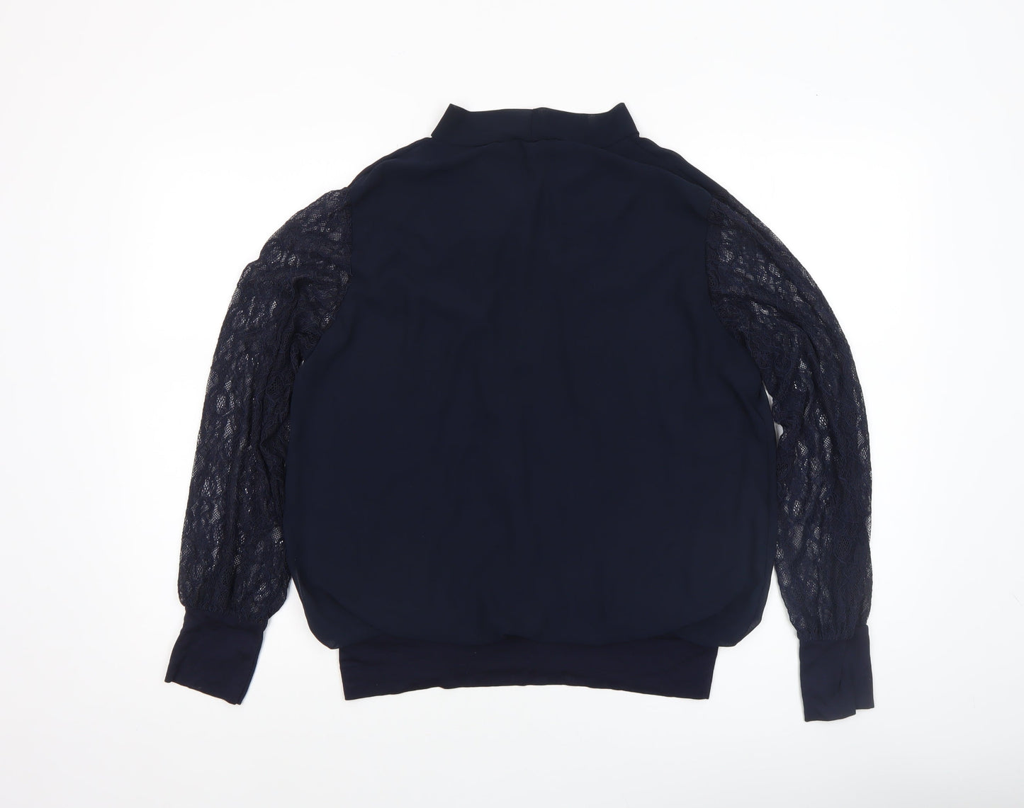 Kate + Pippa Women’s Navy Blue Lace Sleeve Tunic Blouse Size L