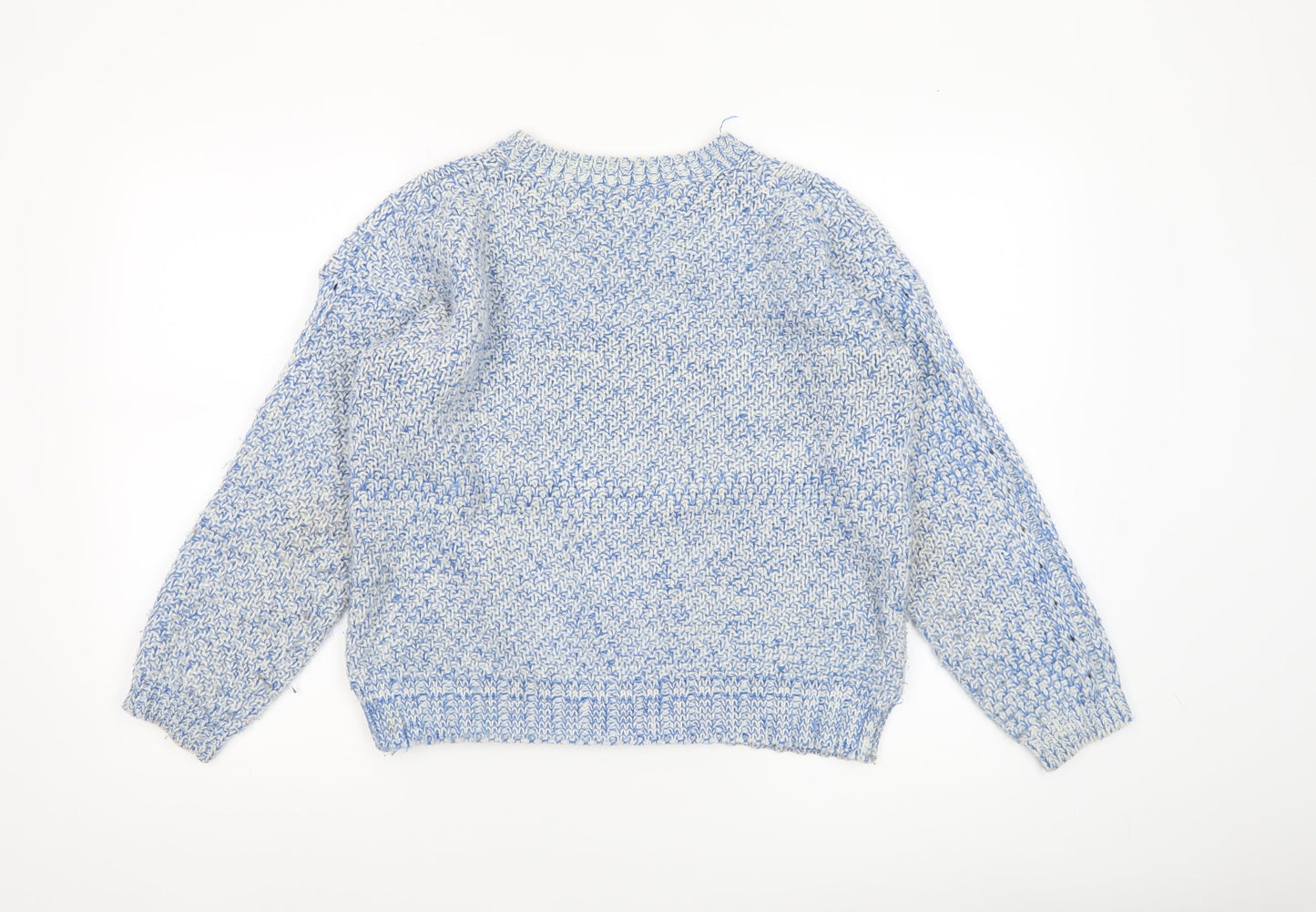 Sweewe Paris Women's Blue Chunky-Knit Wool Blend Jumper M
