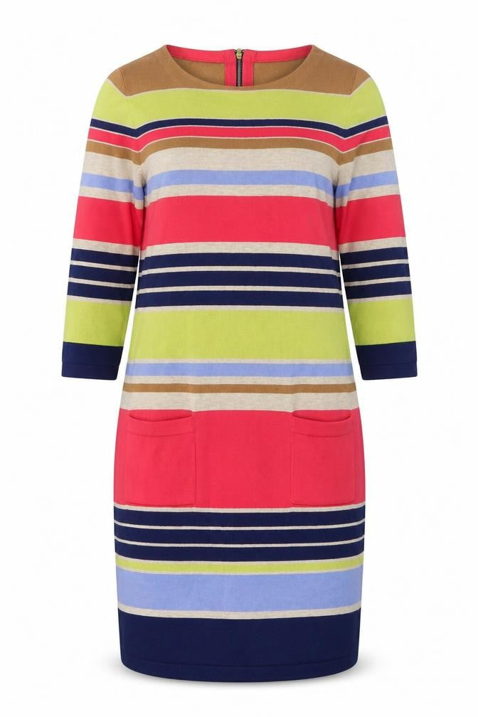 Phase Eight Women’s Multicoloured Stripe Cotton Shift Dress Size 10