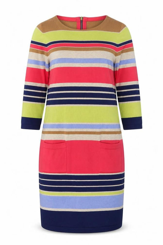 Phase Eight Women’s Multicoloured Stripe Cotton Shift Dress Size 10
