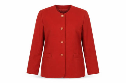 Viyella Women's Red Pure Wool Single-Breasted Blazer Size 8