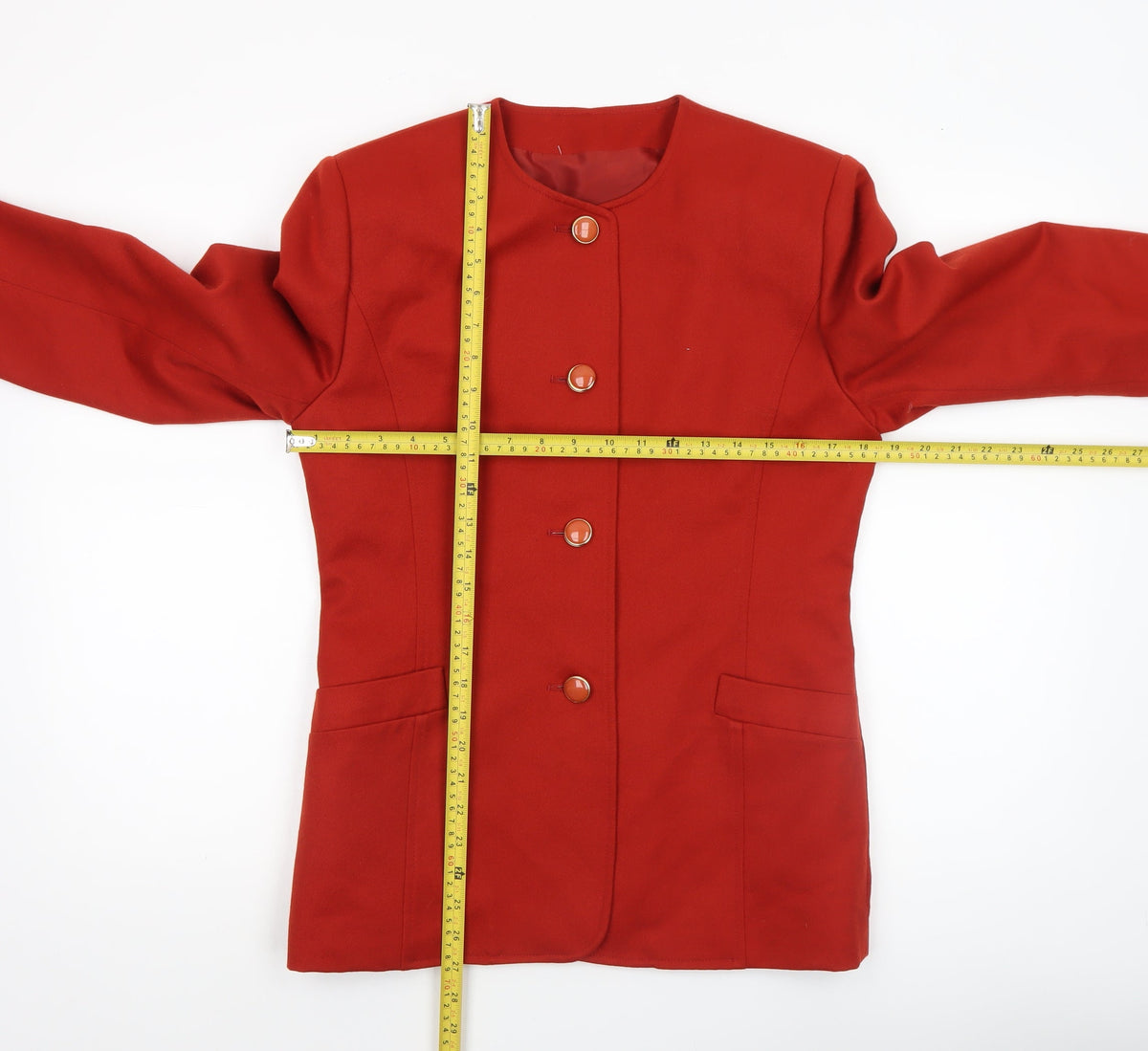Viyella Women's Red Pure Wool Single-Breasted Blazer Size 8