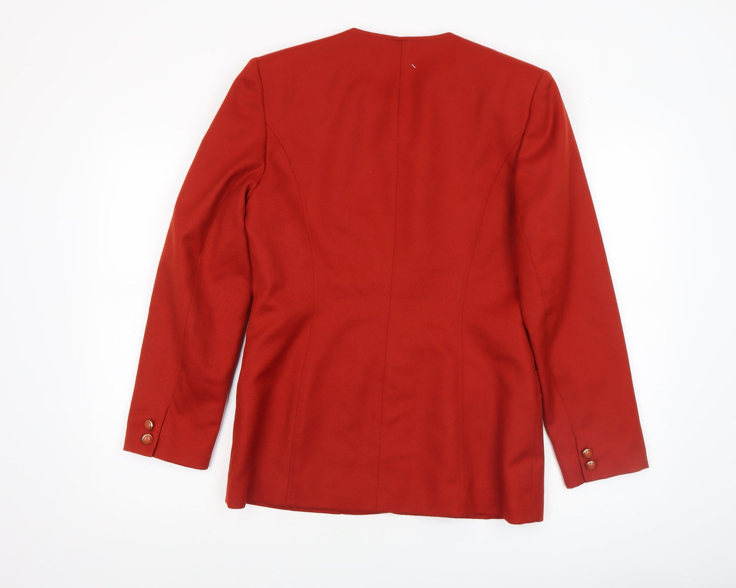 Viyella Women's Red Pure Wool Single-Breasted Blazer Size 8