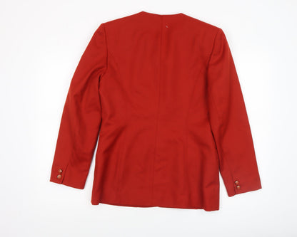 Viyella Women's Red Pure Wool Single-Breasted Blazer Size 8