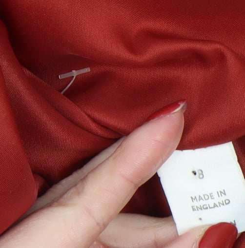 Viyella Women's Red Pure Wool Single-Breasted Blazer Size 8