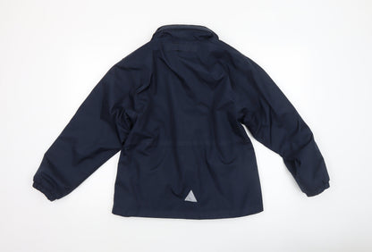 Close-up detail of Result boys’ blue waterproof hooded rain jacket 11-12 years xl