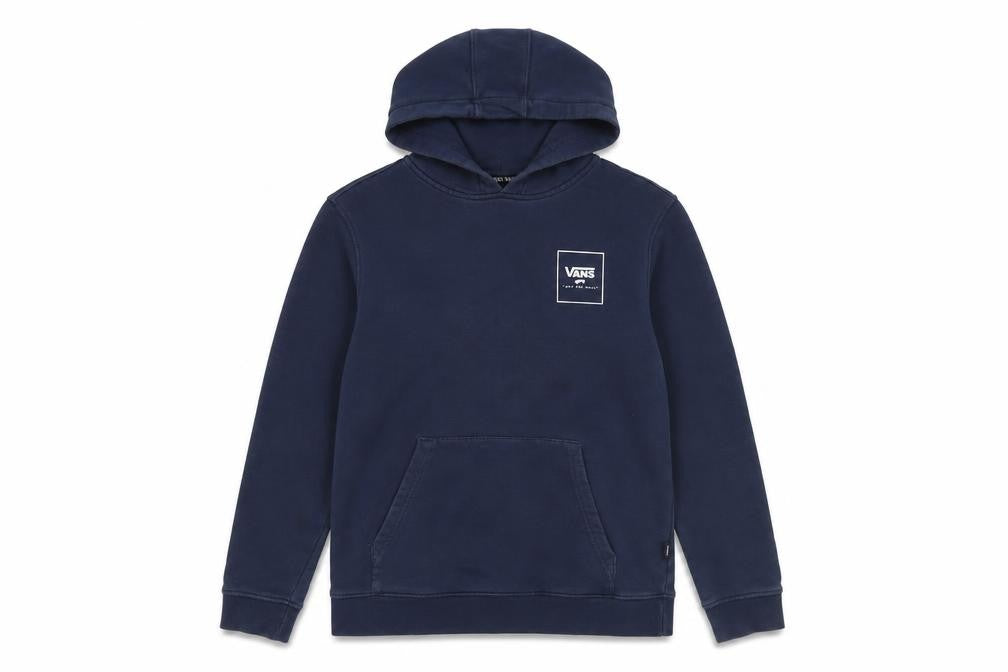 Vans Boys Navy Pullover Hoodie Large Logo Floral Graphic Blue Sweatshirt