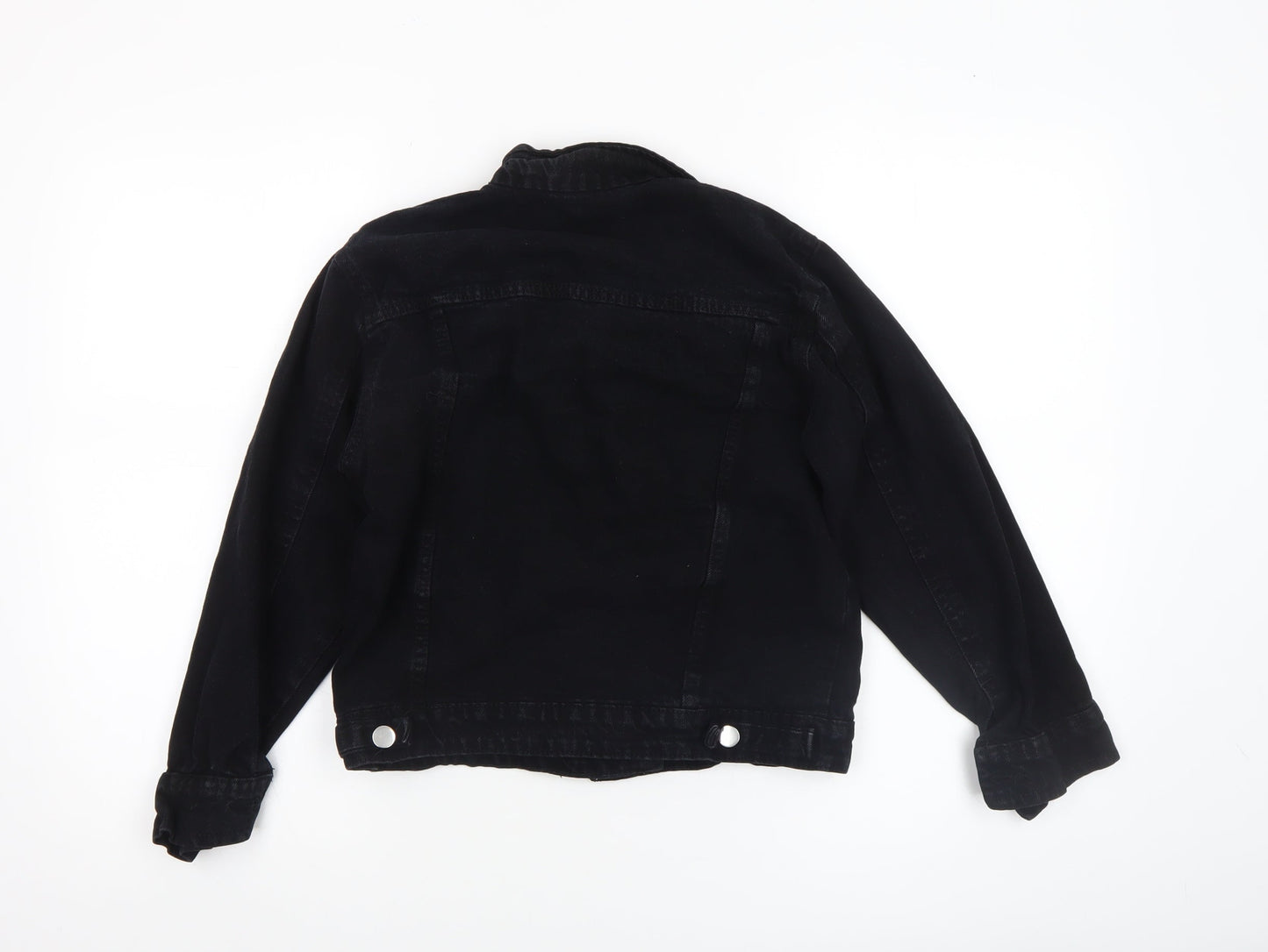 H.M Miss Annie Girls Black Denim Button Jacket 6-7 Years Classic Style