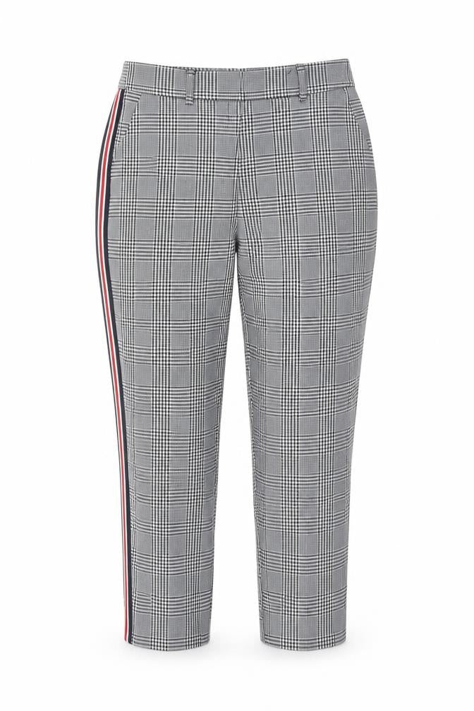 Dorothy Perkins Womens Grey Check Cropped Slim Trousers Size 6