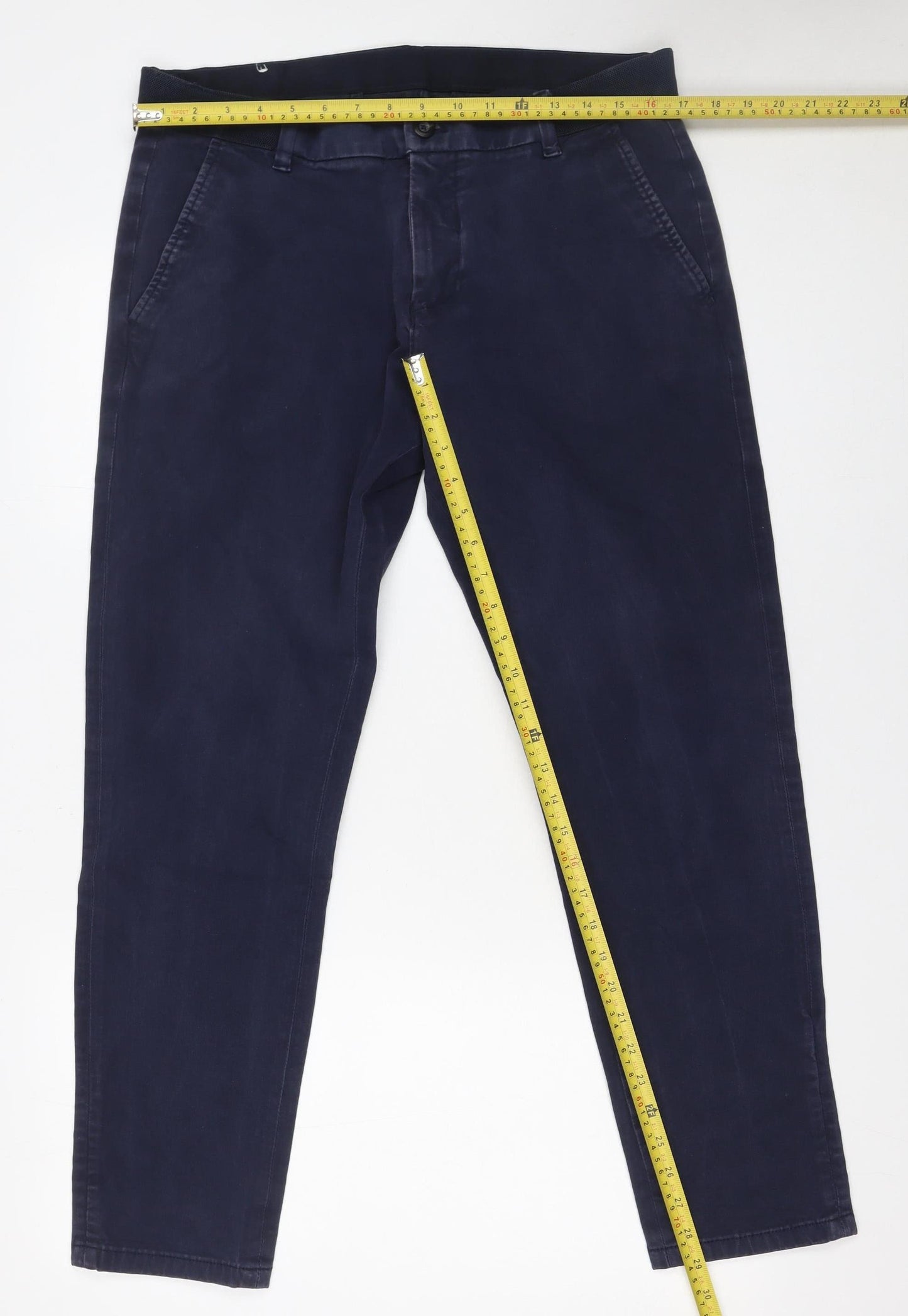 ZARA Men's Blue Slim Fit Chino Trousers Size M 31in Waist