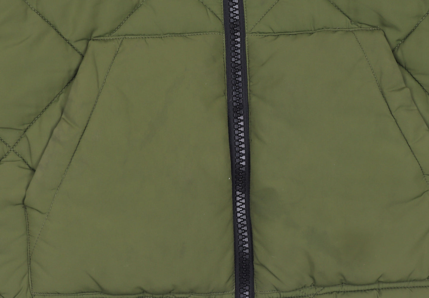 Noisy May Women’s Green Quilted Puffer Jacket Hooded Size S