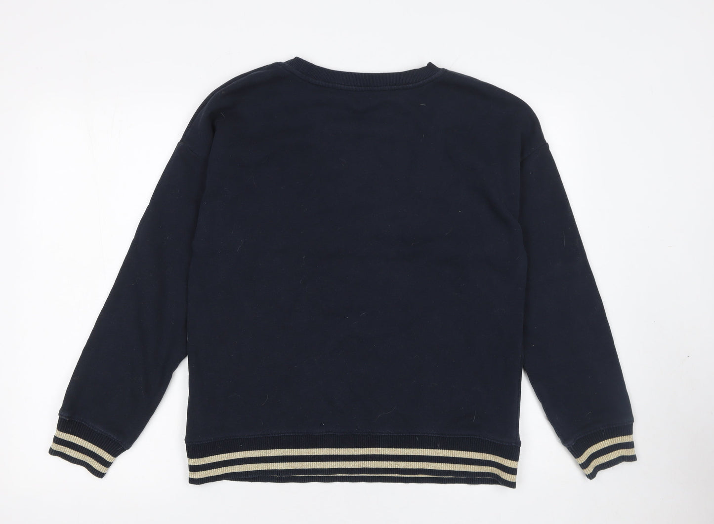 Next Women Navy Christmas Owl Sequin Sweatshirt M