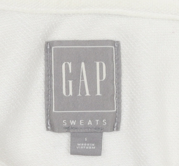 GAP Men’s White Long Sleeve Polo Shirt Size S Classic Cotton