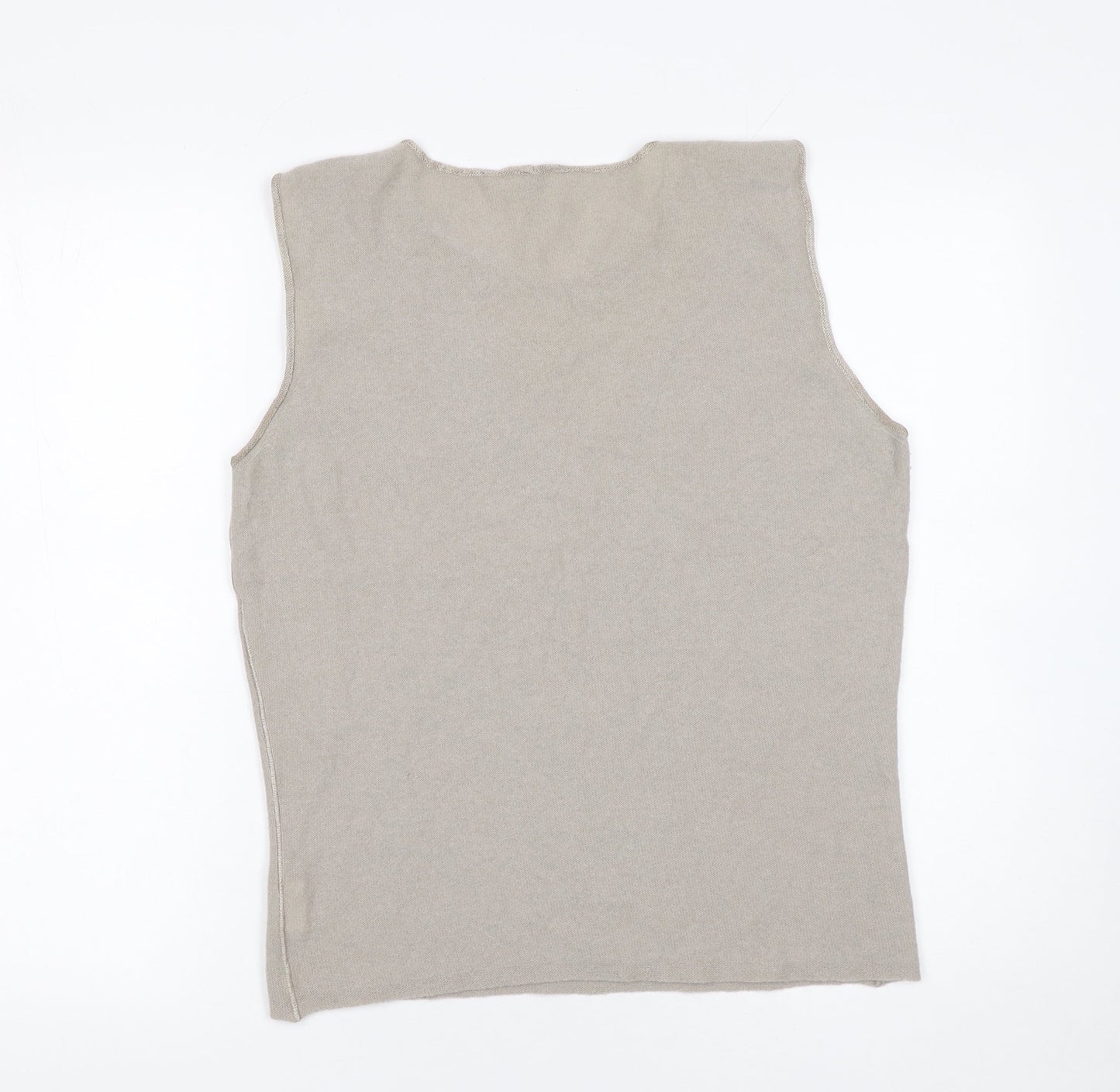 Armani Collezioni Women Beige Wool Blend Sleeveless Knit Top Size 14