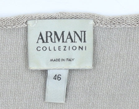 Armani Collezioni Women Beige Wool Blend Sleeveless Knit Top Size 14