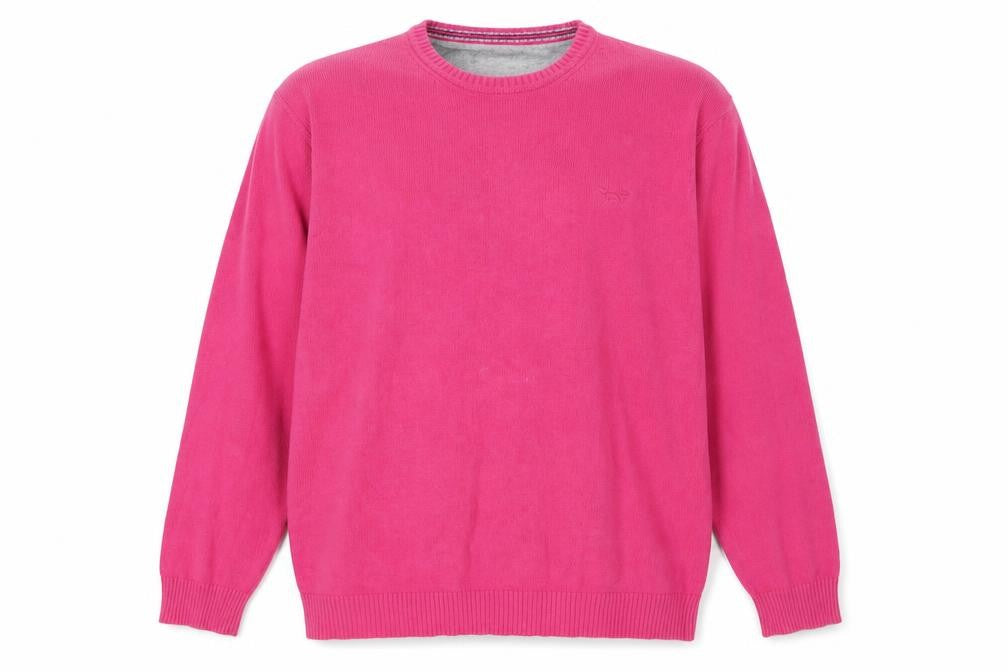 Wolsey Men’s Pink Cotton Crew Neck Jumper XL Knit Pullover