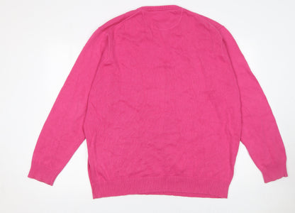 Wolsey Men’s Pink Cotton Crew Neck Jumper XL Knit Pullover