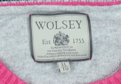 Wolsey Men’s Pink Cotton Crew Neck Jumper XL Knit Pullover