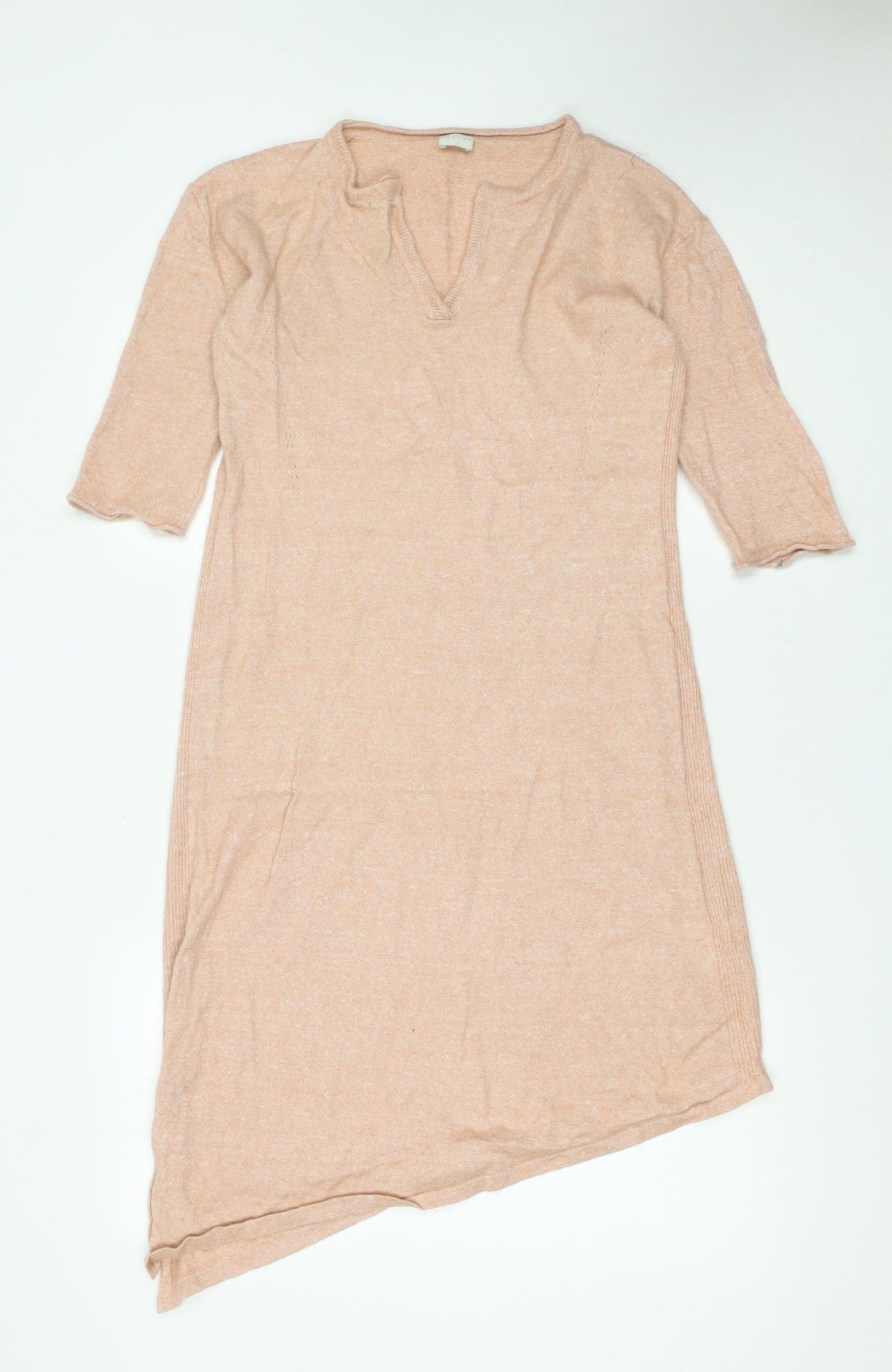 Poetry Women Beige Asymmetric Knit Midi Dress Size 10