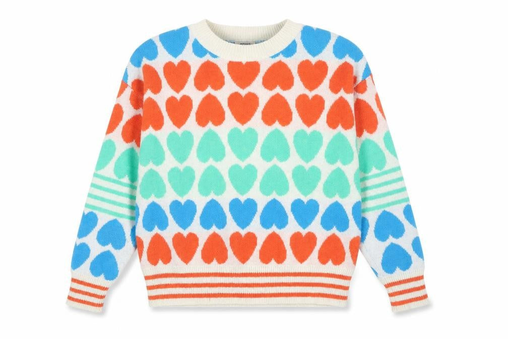 MOOCCI Paris Women’s Multicoloured Heart Knit Jumper One Size