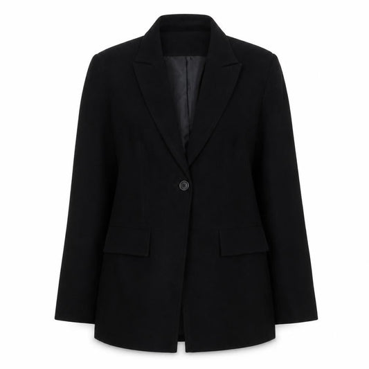 Amaranto Womens Black Size 12 Single-Breasted Blazer Jacket